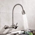 thumbnail image 3 of Stainless Steel Wall Mounted Faucet Kitchen Wall 360° Rotatable Single Handle Mixer Tap Cold Water Mixer Tap, 3 of 5