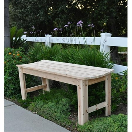 Shine Company 4 Foot Backless Yellow Cedar Bench For Garden And