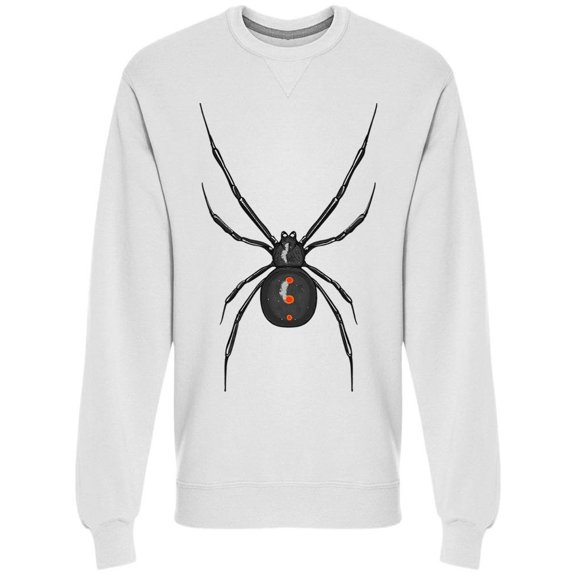 Black Widow Spider Design Sweatshirt Men -Image by Shutterstock, Male Medium