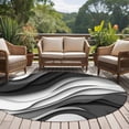 thumbnail image 4 of Round Rugs 5Ft, Black Grey Ombre Round Area Rug Washable Indoor Throw Carpet, Moire Modern Aesthetics Geometric Abstract Soft Non Slip Circle Rug for Cabinet Bathroom Home Decor Aesthetic, 4 of 8