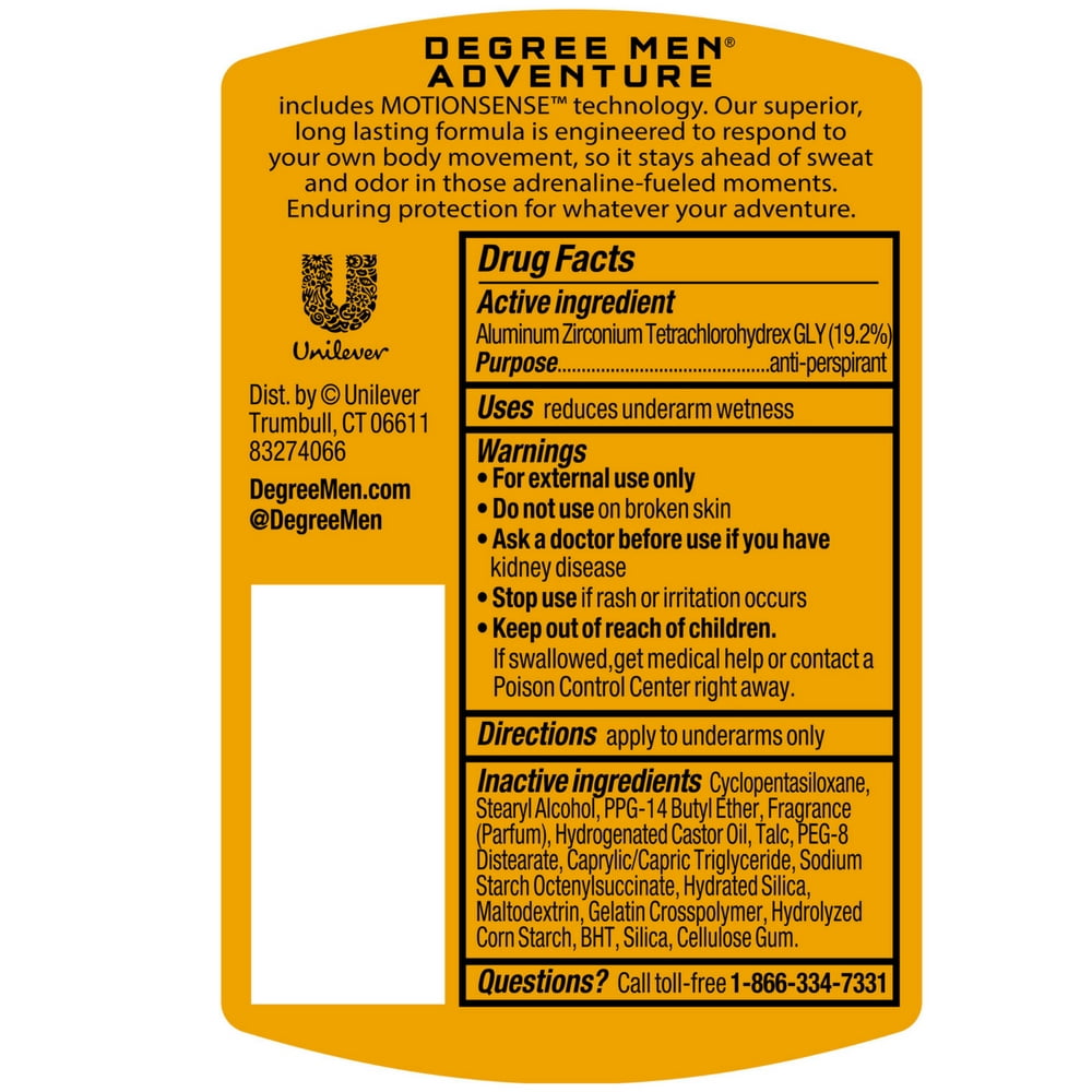 Degree Men Adventure Advanced Protection Antiperspirant Deodorant Stick, 2.7 oz (Pack of 3)