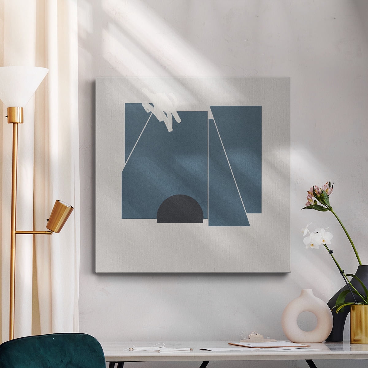 Wexford Home Blue Felt II-Premium Gallery Wrapped Canvas, 40" x 40" - Ready to Hang