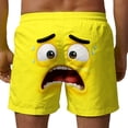 thumbnail image 3 of Mens Big&Tall Novelty Swim Trunks Funny Print Beach Shorts Beachwear,XXL,Yellow, 3 of 5