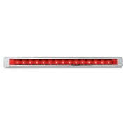 GG Grand General 76125 SE33Red 12"" Ultra Thin Surface Mount 15-LED Marker and Clearance Sealed Light Bar with Chrome Plastic Bezel
