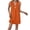 Orange, variant on Ruimatai Women's Sleeveless V-Neck Shift Dress with Button Detail, Casual Flowy Mini Dress in Linen-Like Fabric for Summer