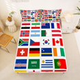 thumbnail image 5 of Manfei International Flag Bed Sheets,Patchwork Geometric Full Size Sheets,Multicolor,4pcs,1 Flat Sheet, 1 Fitted Sheet and 2 Pillowcases, 5 of 6
