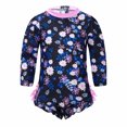 thumbnail image 3 of MSemis Baby Girls Toddler Print UPF 50+ Sun Protection Zipper Rash Guard Swimsuit, 3 of 4
