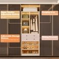 thumbnail image 4 of Homieasy 112 Inch (9.2 FT) Freestanding Wardrobe Closet Organizer with 8 Drawers & Shelves, Heavy Duty 2400+ lbs Capacity, for Walk-in Closets,White Oak, 4 of 9