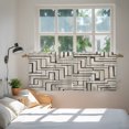 thumbnail image 4 of Modern Geometric Tier Curtains 36 Inch Length, Abstract Minimalist Pattern Boho Beige Cafe Short Curtains for Bathroom Over Sink, Small Kitchen Curtain Light Filtering Drapes 2 Panels 27.5"Wx36"L, 4 of 9