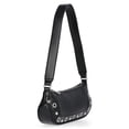 thumbnail image 4 of No Boundaries Women's Faux Leather Moto Shoulder Bag in Black, 4 of 7