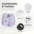 thumbnail image 5 of Disketp Purple Butterfly Print Women's Shorts Workout Shorts for Athletic Gym Running Shorts with Phone Pockets XX-Large, 5 of 8