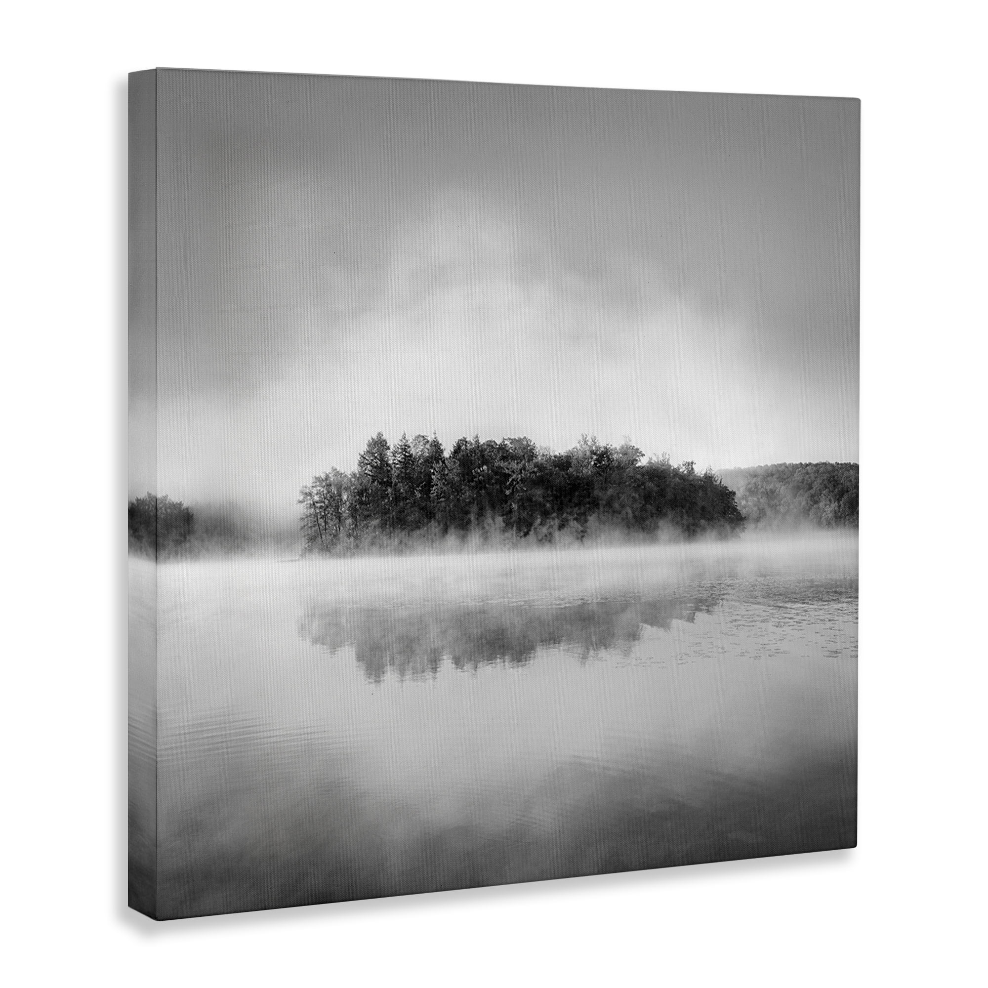 Stupell Industries Lake with Distant Island Landscape & Nature Photography Wrapped Canvas Art Print Wall Art, 36 x 36