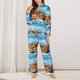 thumbnail image 2 of Fotbe Animals on Noah's Ark Floating Conjunto de Pijama de Manga Larga para Mujer con Estampado, Ropa de Dormir de 2 Piezas, Conjunto de Casa Suave y Cómodo con Bolsillos-Small, 2 of 7