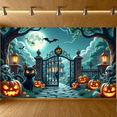 thumbnail image 4 of Black Cat Halloween Banner Spooky Graveyard Gothic Gate Decor for Outdoor Events Holiday Parties Night Celebrations, 4 of 9