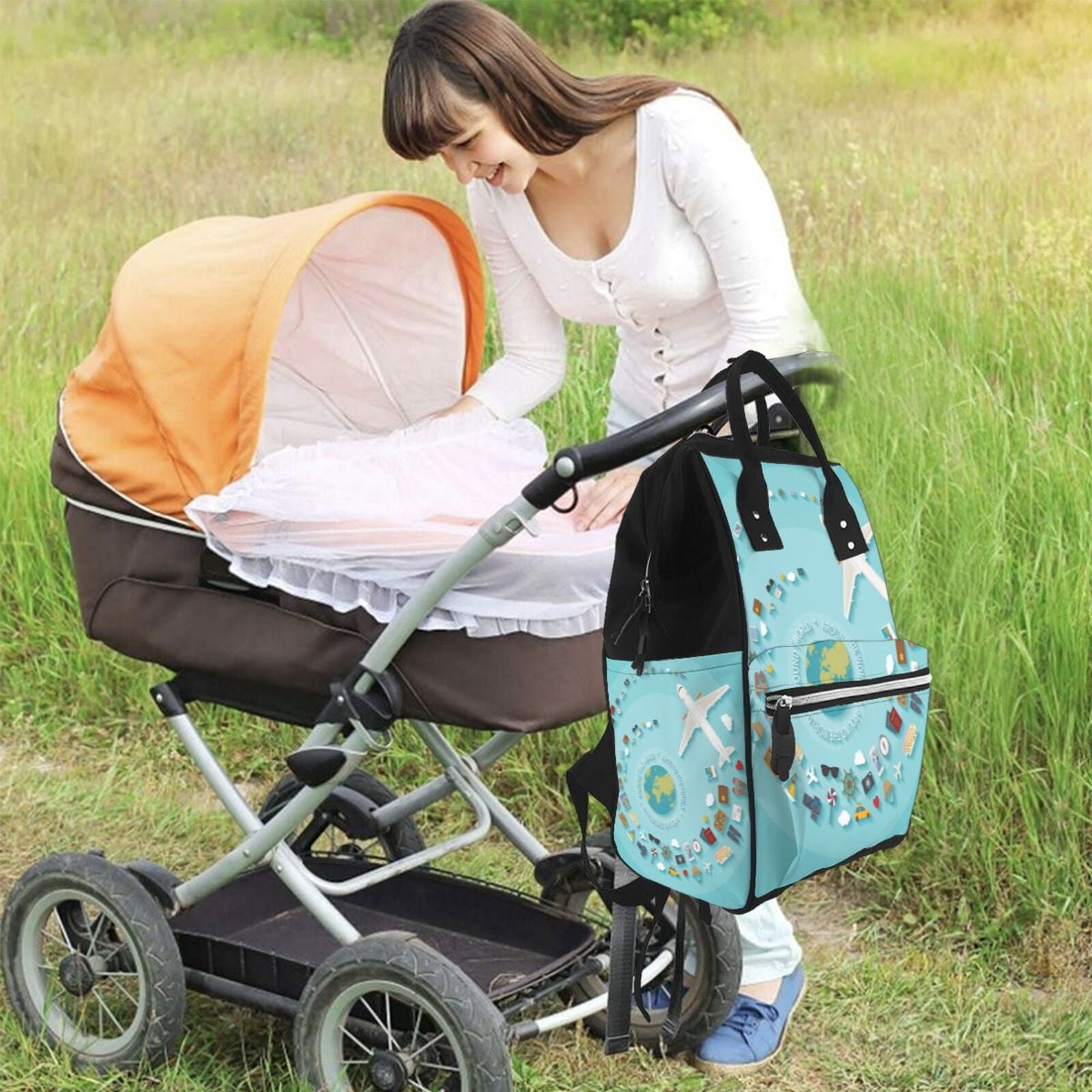 Defioc Travelling on Airplane for Baby Diaper Bag Backpack - Baby Bag for Boys & Girls - Diaper Backpack - Large Travel Diaper Bags- Baby Registry Search & Shower Gifts