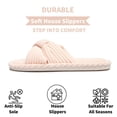 thumbnail image 4 of BERANMEY Comfy Slippers for Women Memory Foam House Bedroom Shoes Corduroy Bow Crossbands Slide Slipper Shoes Open Toe Slip On Sole Slippers SoftTrendy Gift Slippers, 4 of 10