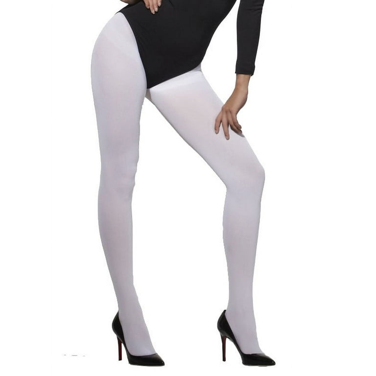Women's Legs White Pantyhose Opaque Tights Costume Accessory 
