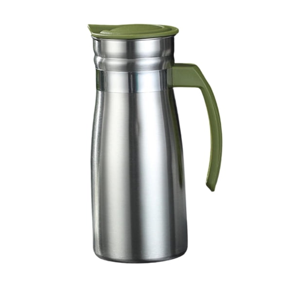 Hervidor de acero inoxidable con aislamiento al vacío de 0,8 L para bebidas frías. Fácil de limpiar. Verde con asa