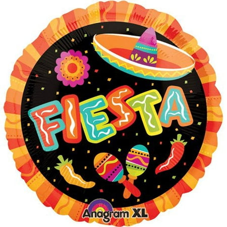  Fiesta  More Fun Party  Spanish 18 Mylar Foil Balloon 