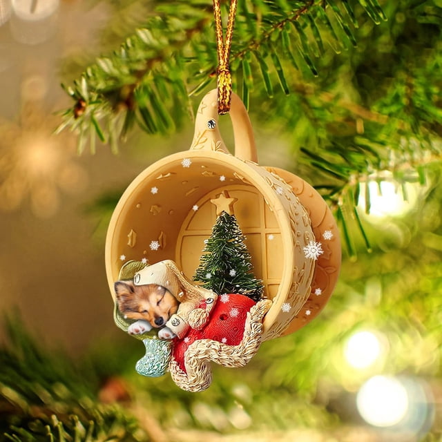 Adorno navideño para el árbol de Navidad | Recuerdo decorativo colgante para el árbol, la chimenea o el interior del coche | Decoración festiva de Navidad