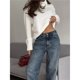 thumbnail image 5 of Suéter de Cuello Alto para Mujer, Jersey de Punto Grueso de Larga, Jersey Básico de Moda para Otoño e Invierno. Marfil L, 5 of 9