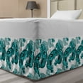 thumbnail image 1 of Butterfly Bed Skirt, Spring Composition with Vintage Butterflies Ornamental Animal Pattern, Elastic Bedskirt Dust Ruffle Wrap Around for Bedding Decor, 4 Sizes, Pale Blue Black Teal, by Ambesonne, 1 of 2