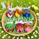 thumbnail image 1 of Colgante de Huevo de Pascua con Lazo de Cinta de 6 Cm, 1 of 7