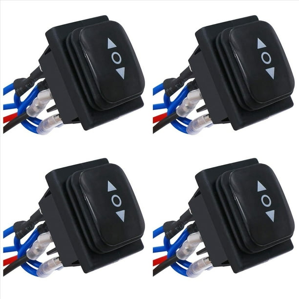 4X Interruptor de Inversión de Polaridad Momentáneo, Actuador de Motor de Control A Prueba de Agua, Interruptor Basculante de 3 Posiciones y 6 Pines