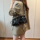 thumbnail image 5 of Bolso bandolera con lazo fruncido a la moda bolso cruzado de PU con solapa bolso para mujer, 5 of 9