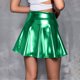 thumbnail image 5 of TaTaai Women Solid Color Shiny High Waist Mini Skirt Stretchy Fabric Soft Machine Washable No Fading Versatile Daily Party Street Casual Wear Above Knee Skirt Gift, 5 of 5