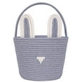 thumbnail image 2 of Easter Basket for Kids, Soft Handwoven Cotton Rope Bunny Basket, Suitable for Easter Eggs Hunt & Festive Decor, 2 of 3