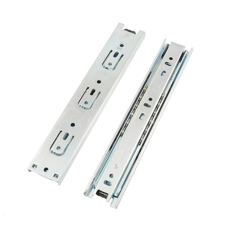 2 Pcs Silver Tone 3 Sections Telescoping Drawer Ball Slide 9 Long
