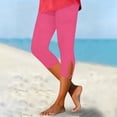 thumbnail image 4 of Usloyux Women's Capri Leggings Stretch Yoga Pants with Elastic Waistband Casual Workout Activewear Bottoms, Pink XL, 4 of 8