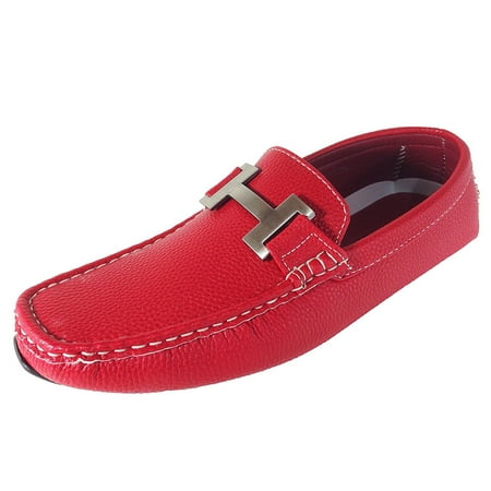 

Men s Driving Moccasins Loafers Moc Toe Metal Buckle Casual Slip On Shoes