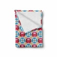 thumbnail image 2 of Colorful Soft Flannel Fleece Throw Blanket, Slavic Culture Russian Folk Pattern Floral Petals Arranged in Grid Form, Cozy Plush for Indoor and Outdoor Use, 50" x 70", Multicolor, by Ambesonne, 2 of 6