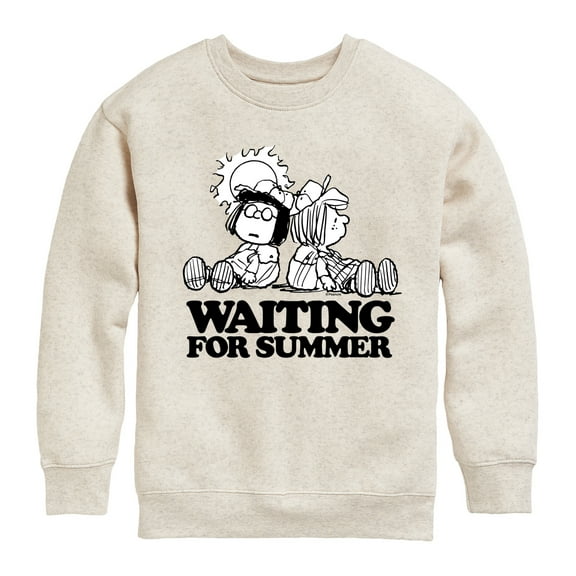Peanuts - Marcie & Peppermint Patty - Waiting for Summer Dazed - Toddler & Youth Crewneck Fleece Sweatshirt