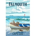 thumbnail image 3 of Falmouth, Cape Cod, Massachusetts, Dory and Lobster Traps (100% Cotton Canvas Reusable Tote Bag), 3 of 3