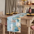 thumbnail image 2 of Table Runners 72 Inches Long Dress Scarves, Blue Coastal Farmhouse Kitchen/Dining Table Runner, Coffee Tablerunners, Summer Beach Starfish Shell Coral Nautical 14x72 Inch, 2 of 9