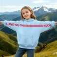 thumbnail image 2 of Girls Hoodies Unisex Kids Letter Print Hooded Sweatshirt with Drawstring Soft Pullover Long Sleeve Comfortable Daily Wear Sweatshirts for Boys Light Blue 6 Y-7 Y, 2 of 6