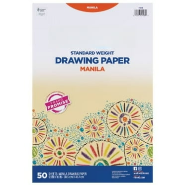 12"x18" Manila Drawing Paper 50 Sheets : Uncoated Cream Construction Paper, 70 lb, Art & Design, 12x18 Inches