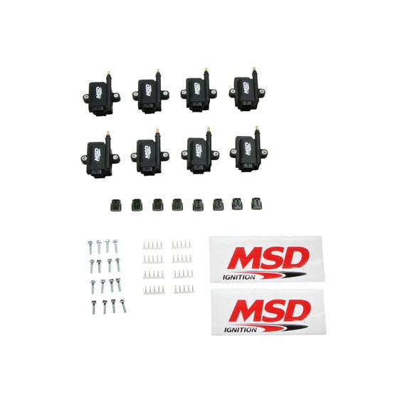 MSD 82893-8 MSD Ignition Coil, Smart Coil, Black, 8-Pack