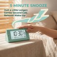 thumbnail image 5 of REGALWOVEN Digital Alarm Clock Large LED Display, Three Alarms, Batteries Powered for Bedroom/Dorm Green 4.9"L x 3.0"W x 2.6"H, 5 of 7
