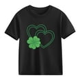 thumbnail image 2 of Cethrio Girls Cotton T-shirts, Graphic Short Sleeve Party Casual St Patrick's Day Tops Black Size 5T, 2 of 4
