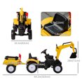 thumbnail image 3 of Aosom Kids Ride on Excavator with Horn & Detachable Trailer for 3 Year Old, 3 of 10