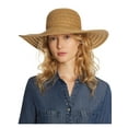 thumbnail image 1 of AUGUST HAT CO Womens Beige Polyester Fitted Adjustable Inner Band Metallic Summer Glow Floppy Hat, 1 of 3