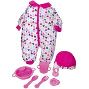 Lissi: 16 Talking Baby Doll Sylvie - Pink & Elephant Outfit, Matching Hat, 6 Interactive Sounds, Bassinet, Care Accessories, Roleplay Toy, Kids 3+