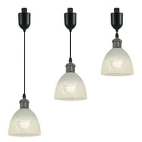 Kiven 3-Light J-Type track lighting pendants Adjustable Height,Modern J track pendant lights,Decorative Track Lighting Fixture, Pearl Black Finish Lamp Socket