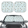 thumbnail image 2 of Windshield Sun Shade, Blue Striped Cute French Bulldog Foldable Car Sun Shade Windshield For Front, 2 Pieces, 2 of 4