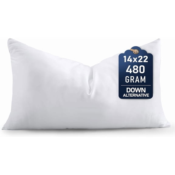 Utopia Bedding Throw Pillows (Set of 1, White) – 14 x 22 Inches Down Alternative Pillows for Bed, Sofa, and Couch - Fluffy Decorative Stuffer Pillow for Indoors & Outdoors