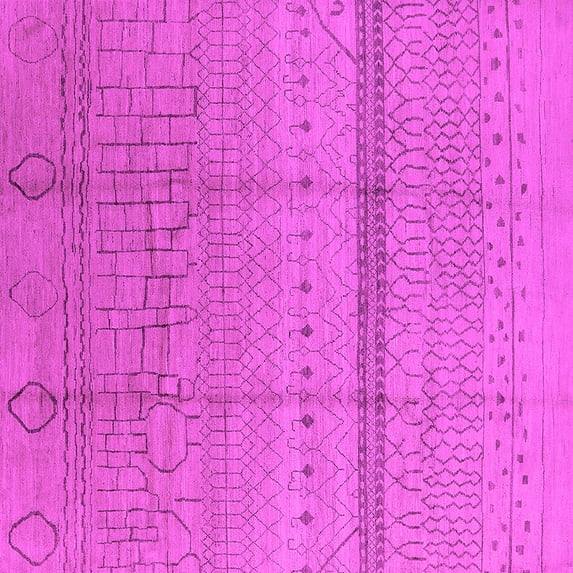 Ahgly Company Indoor Square Oriental Pink Industrial Area Rugs, 5' Square